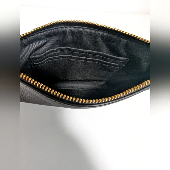 Coach Black Pebbled Leather Small Wristlet - Picture 3 of 3